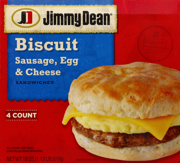 Jimmy Dean Biscuit Sandwiches, Sausage, Egg & Cheese
