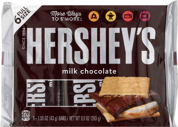 HERSHEYS Milk Chocolate Bar, Full Size