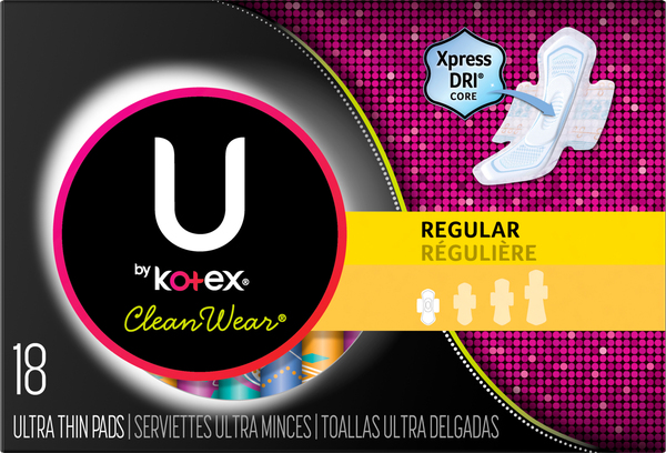 U by Kotex Pads, Ultra Thin, Regular