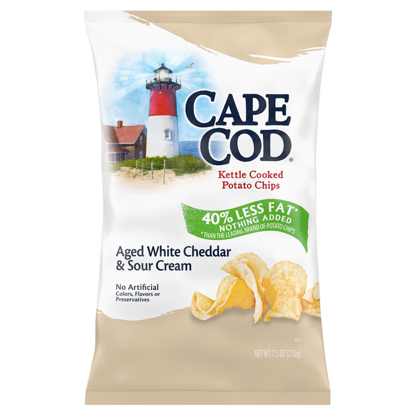 Cape Cod Potato Chips, Aged White Cheddar & Sour Cream, Kettle Cooked