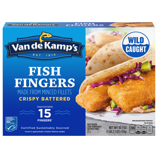 Van de Kamp's Crispy Fish Tenders, Golden, Delicious Batter, Cut from Whole Fillets