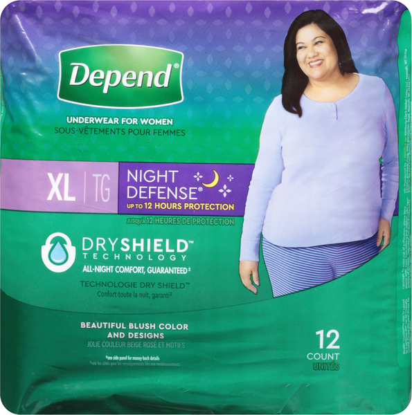 Depend Underwear for Women, Night Defense, Extra Large