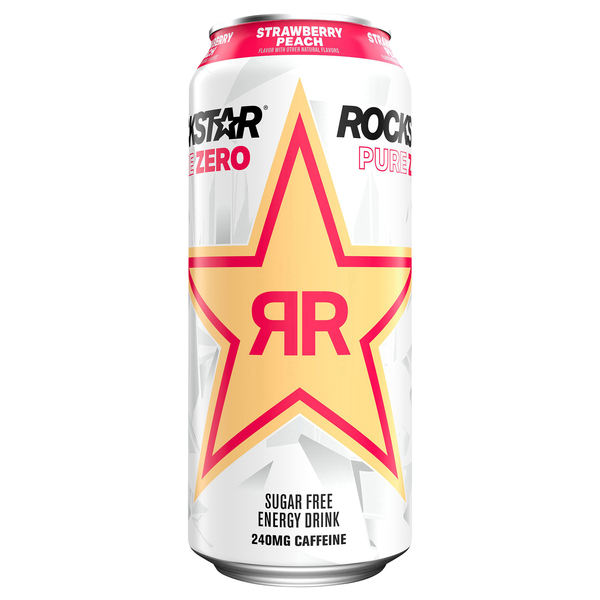 Rockstar Energy Drink, Sugar Free, Strawberry Peach