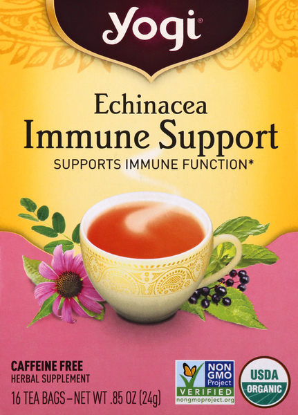 Yogi Herbal Supplement, Echinacea, Immune Support, Tea Bag