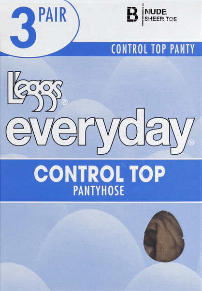 L'eggs Pantyhose, Control Top, Sheer Toe, Size B, Nude « Discount