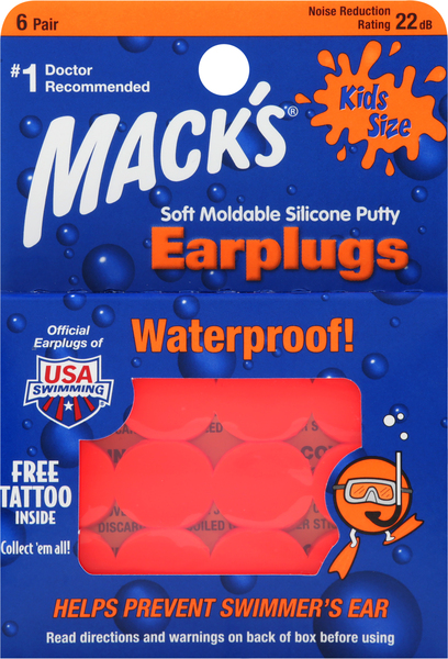 Macks Earplugs, Silicone Putty, Soft Moldable, Kids Size