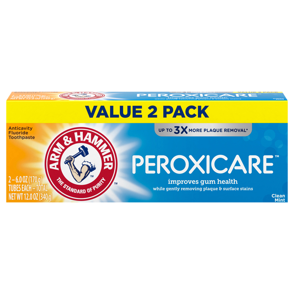 Arm & Hammer Toothpaste, Anticavity Fluoride, Clean Mint, Value 2 Pack