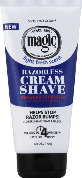Magic Cream Shave, Razorless, Regular Strength, Light Fresh Scent