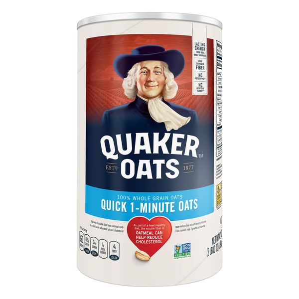 Quaker Oats Oats, 100% Whole Grain, Quick 1-Minute