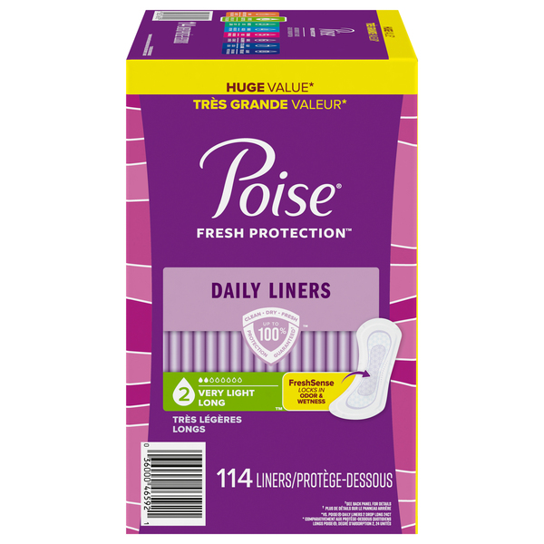 Poise Daily Liners, Very Light Long