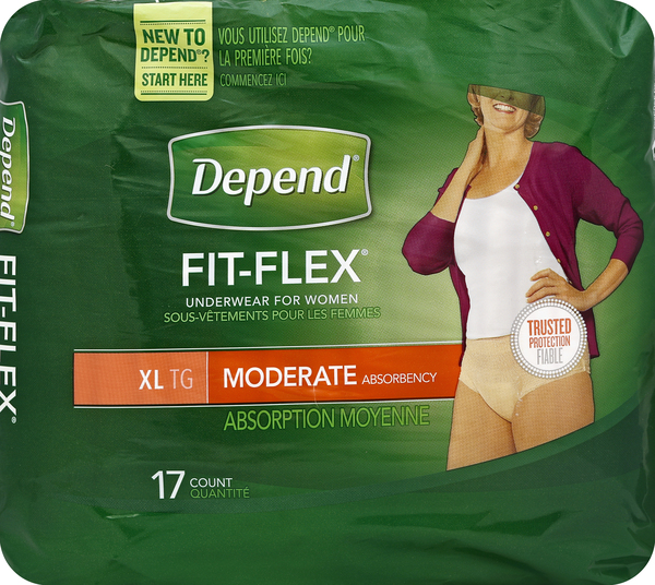 Depend Underwear, For Women, Moderate Absorbency, XL