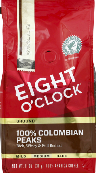 EIGHT O CLOCK Coffee, 100% Arabica, Ground, Medium Roast, 100% Colombian Peaks