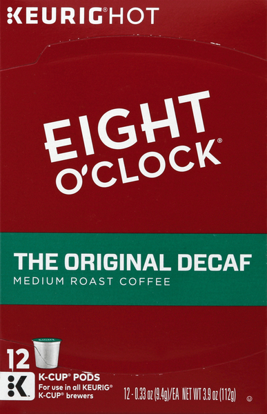 EIGHT O CLOCK Coffee, Medium Roast, The Original Decaf, K-Cup Pods