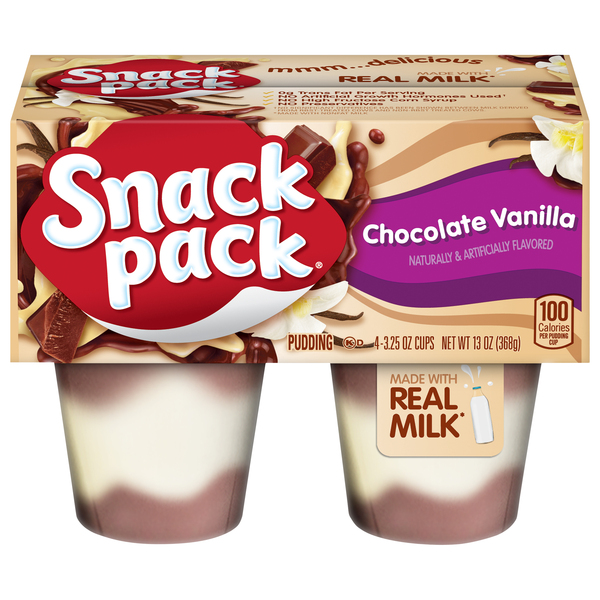 Snack Pack Pudding, Chocolate Vanilla