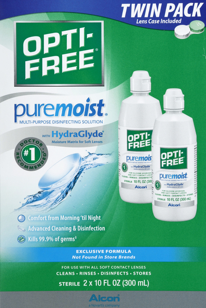 Opti-Free Multi-Purpose Disinfection Solution, Puremoist, Twin Pack