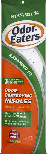 Odor-Eaters Odor-Destroying Insoles, Expanded Fit, Trim to Fit