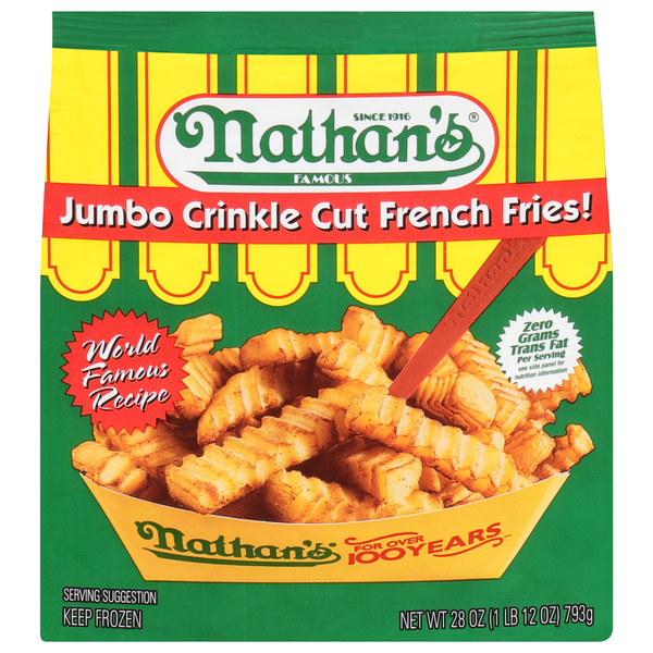 Nathan's French Fries, Crinkle Cut, Jumbo