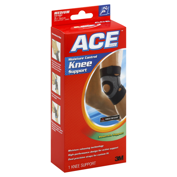 ACE Knee Support, Moisture Control, Moderate Support, Medium « Discount  Drug Mart