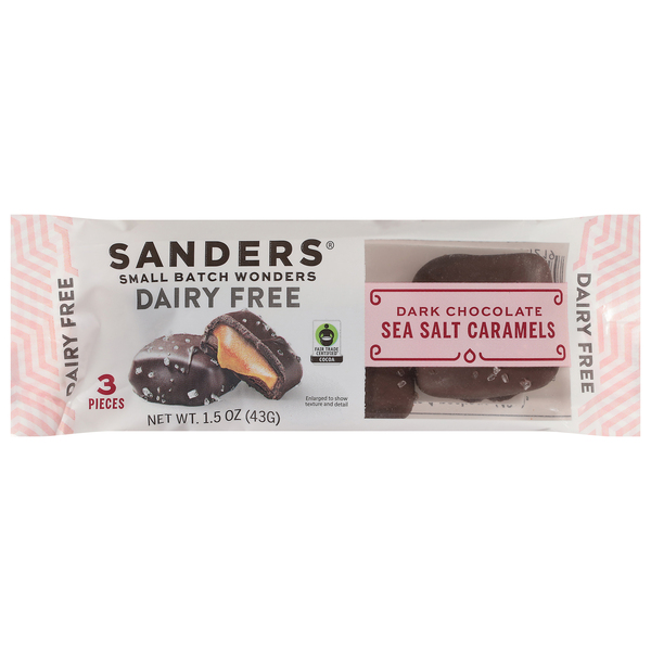 Sanders Sea Salt Caramels, Dark Chocolate, Dairy Free