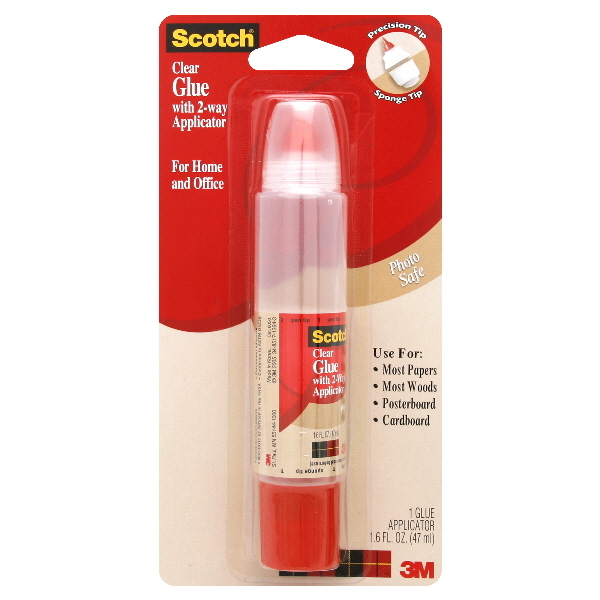 Scotch Clear Glue in 2-Way Applicator 1.6 oz Photo Safe and Non