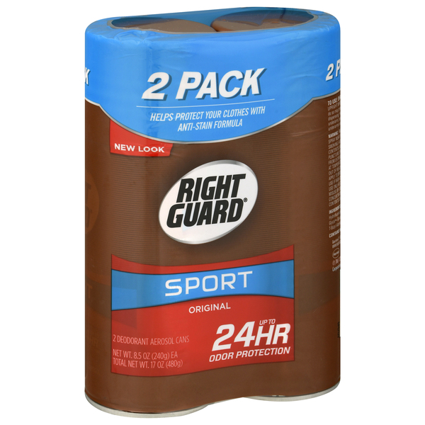 Right Guard Deodorant Aerosol Cans, Original, 2 Pack