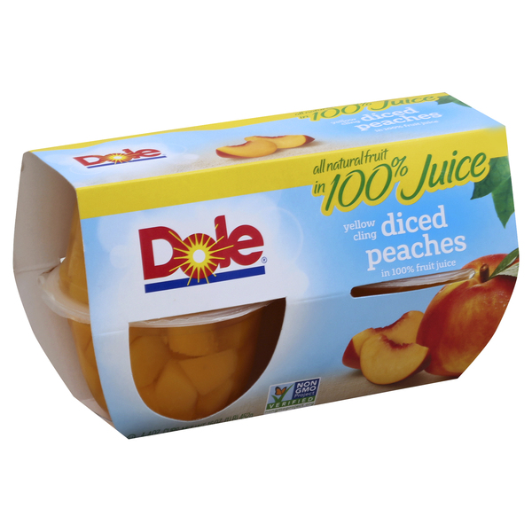 Dole Peaches, Yellow Cling, Diced, in 100% Juice