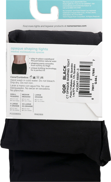 No nonsense Shaping Tights, Opaque, Extra Large, Black « Discount Drug Mart