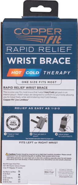 Copper Fit Wrist Brace, Unisex, One Size, Hot/Cold Gel Pack « Discount Drug  Mart