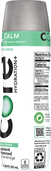 Core Hydration Water beverage, Nutrient Enhanced, Cucumber