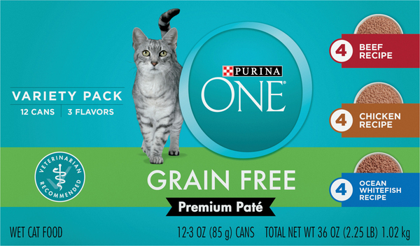 Purina One Cat Food Wet Grain Free Premium Pate Variety Pack